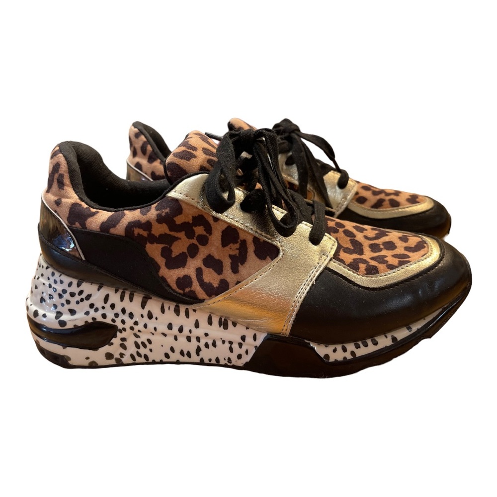 Steve Madden Leopard Animal Boomer Cliff Sneakers size 8.5 m